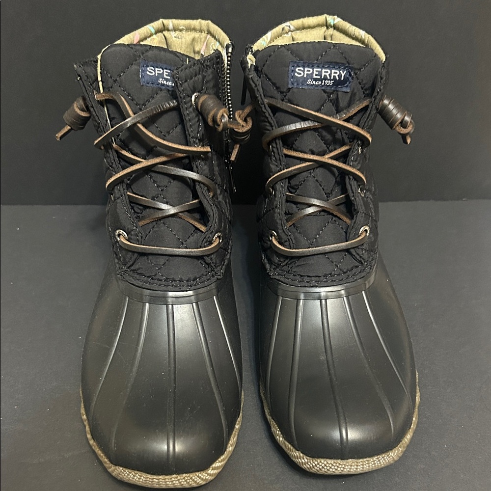 Sperry Black Quilted Duck Boots
